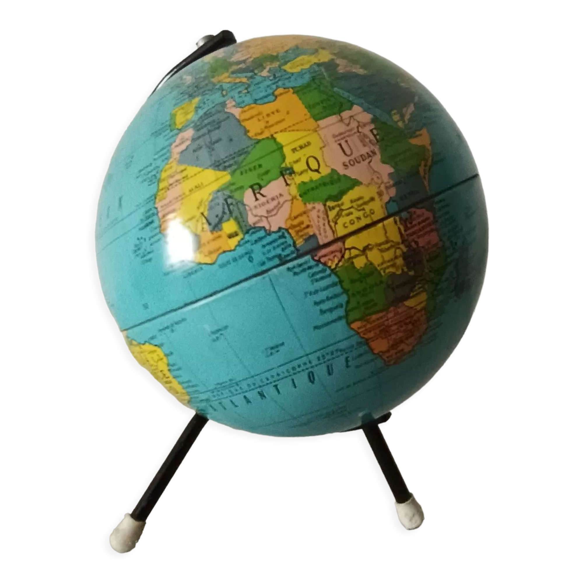 World map of the 50s/60s editions taride Globe sheet metal