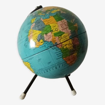 Mappemonde des années 50/60 éditions taride Globe en tôle