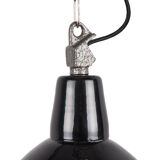 Industrial enamel lamp from Poland, black colour, 1960