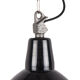 Lampe industrielle en émail de Pologne, couleur noire, 1960