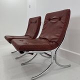 Set of Vintage Lounge Chairs in Chrome and Vinyl, 1970s