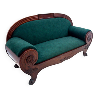 Antique mahogany sofa from Northern Europe, around 1880.