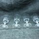 Set of four old vintage glass crystal walking glasses