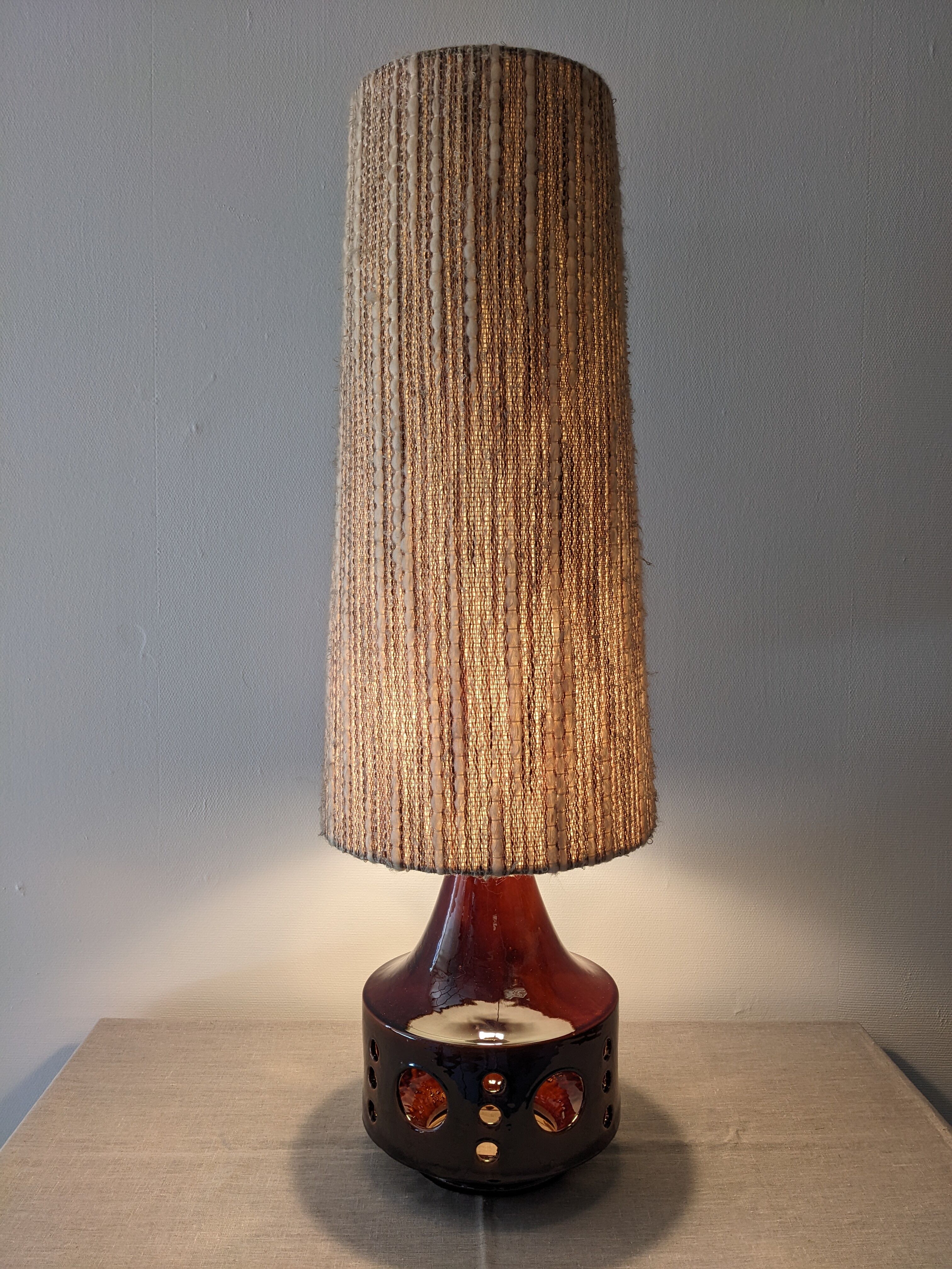 Glazed ceramic floor lamp from the 60s/70s