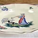 6 anciennes assiettes creuses à soupe decor au chinois Sarreguemines