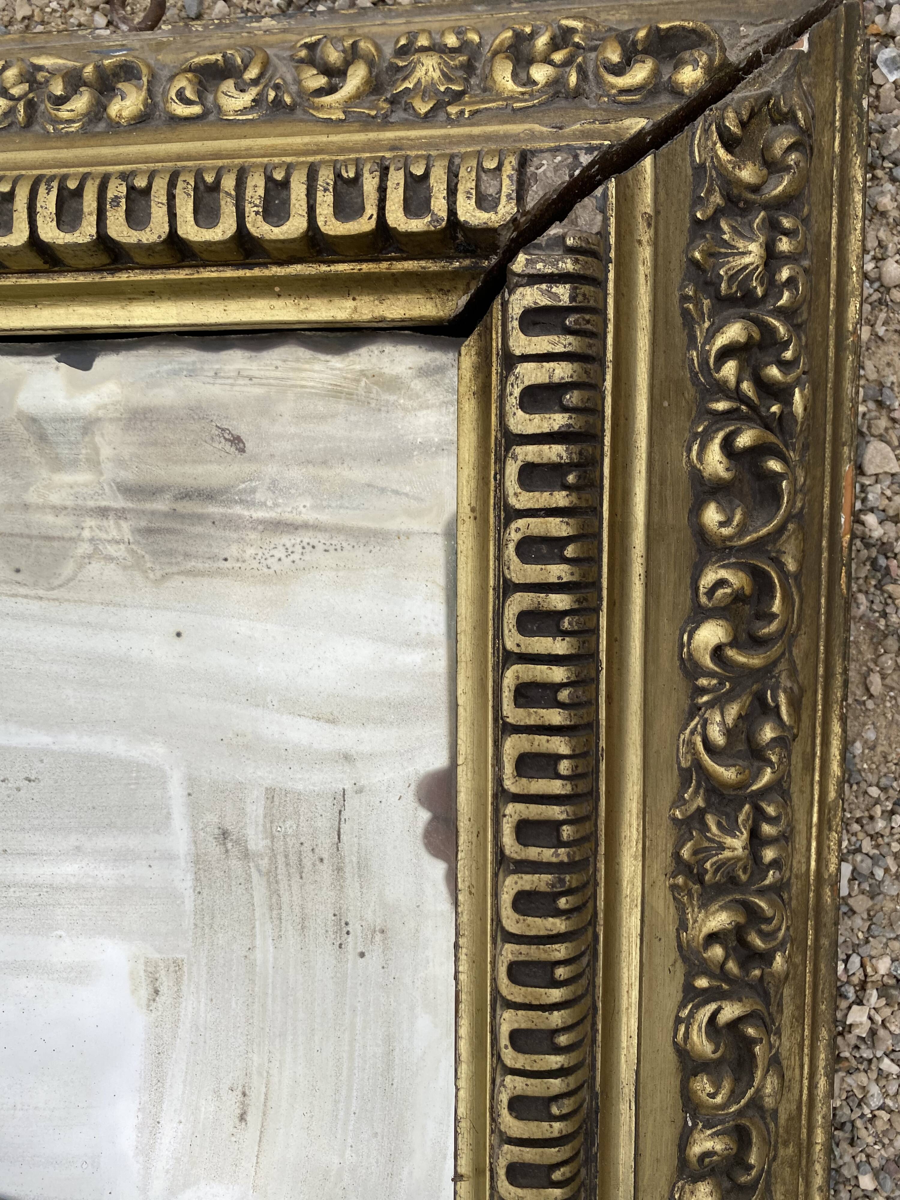 Golden mirror XIXth, 186x106 cm