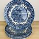 6 plates blue iron earth Royal Tudor model 17th century England ironstone