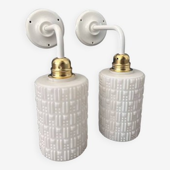 Pair of white wall lights
