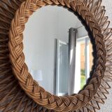 Vintage rattan sun mirror 1960 - 50 x45 cm
