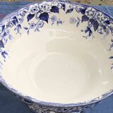 Antique salad bowl, Creil and Montereau, in earthenware, Flora model with bindweed