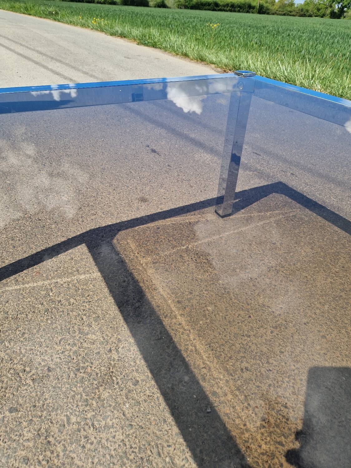 Chrome and smoked glass coffee table from the 70s.