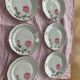 6 dessert plates in white porcelain with art deco rose pattern
