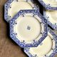 6 Sarreguemines earthenware dessert plates, “Sinceny” service circa 1900