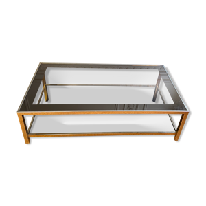 table basse belgo Chrome dorée à l’or fin 23K, 1970