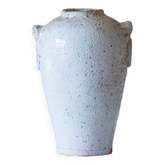 Vase ancien en terre cuite émaillée écume