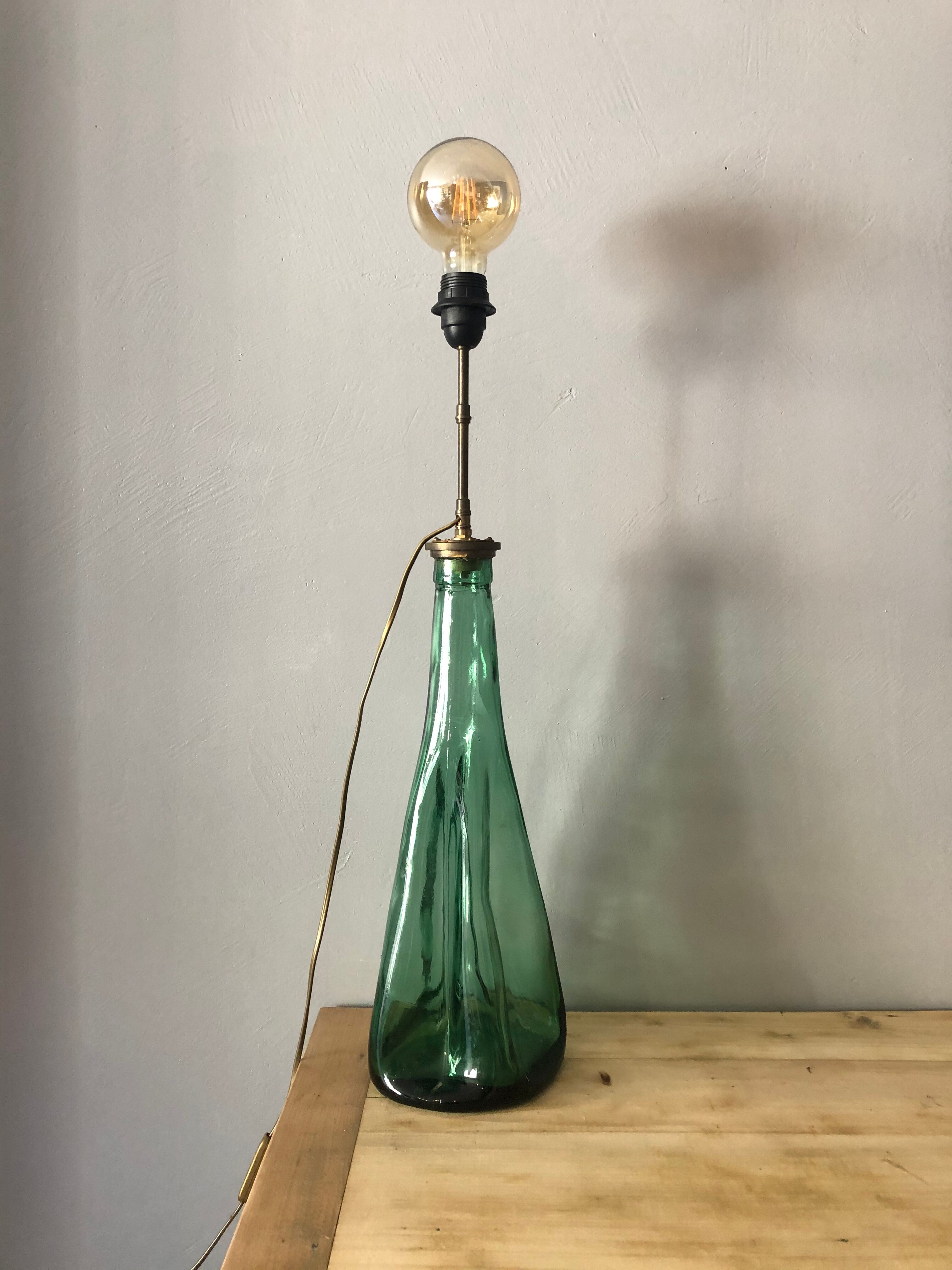Vintage glass lamp foot