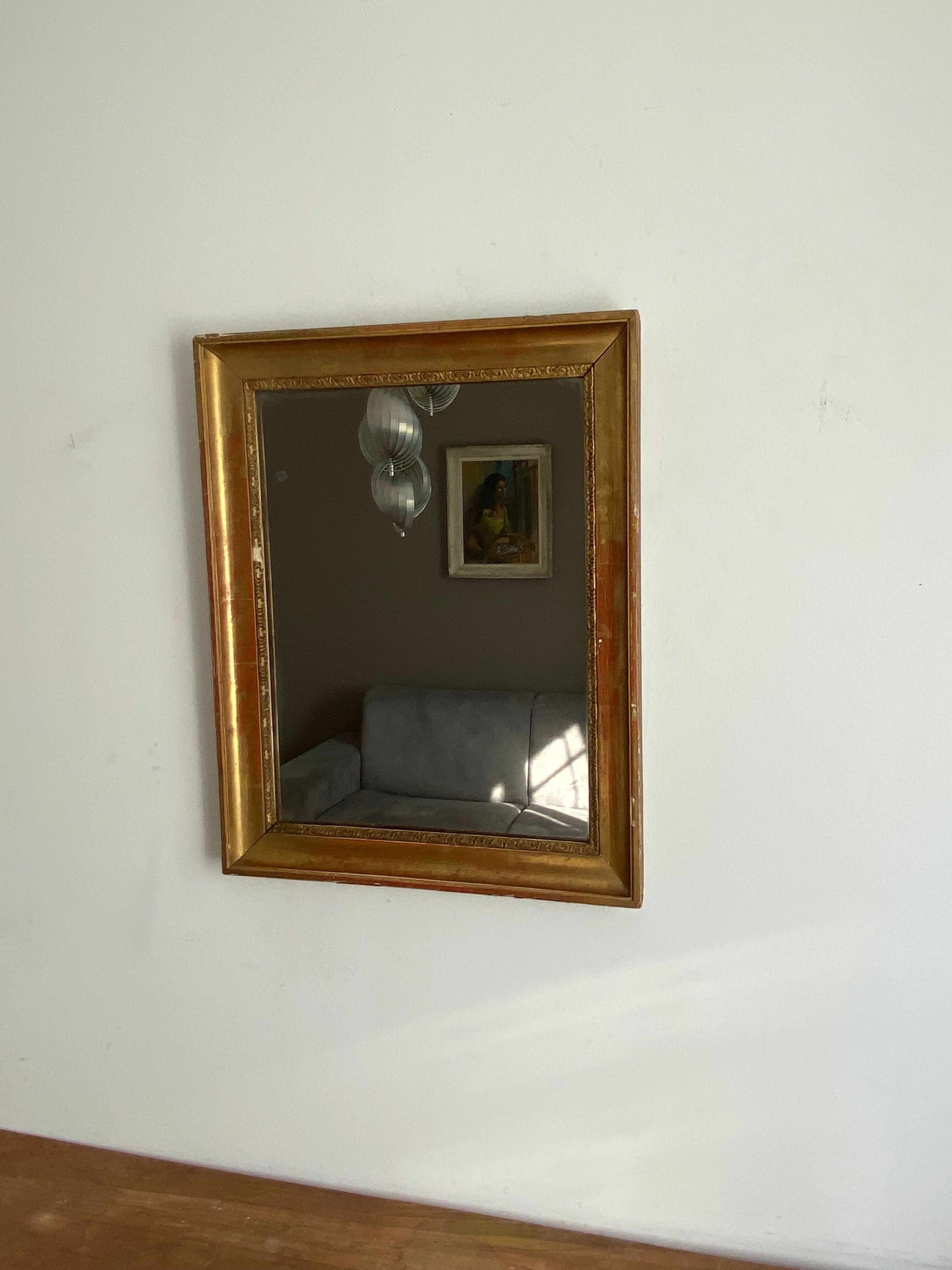 Vintage mirror gilded late XIXthJ,  70X56 cm