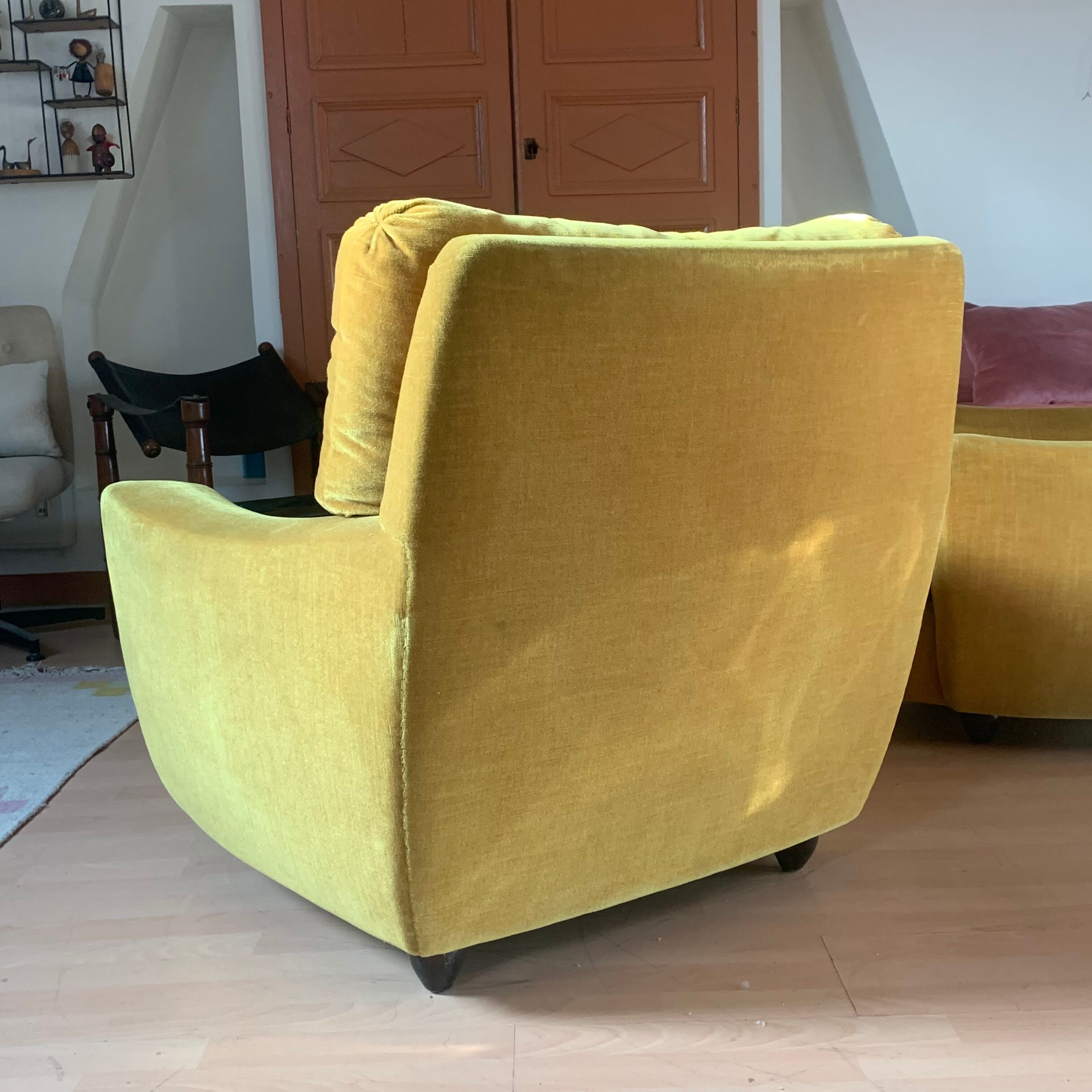 Pair of vintage mustard yellow armchair