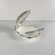 Vintage metal butter dish "Oyster" with glass insert, 1970.