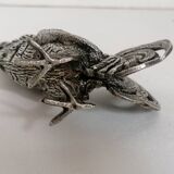 Duo of silver-plated roosters
