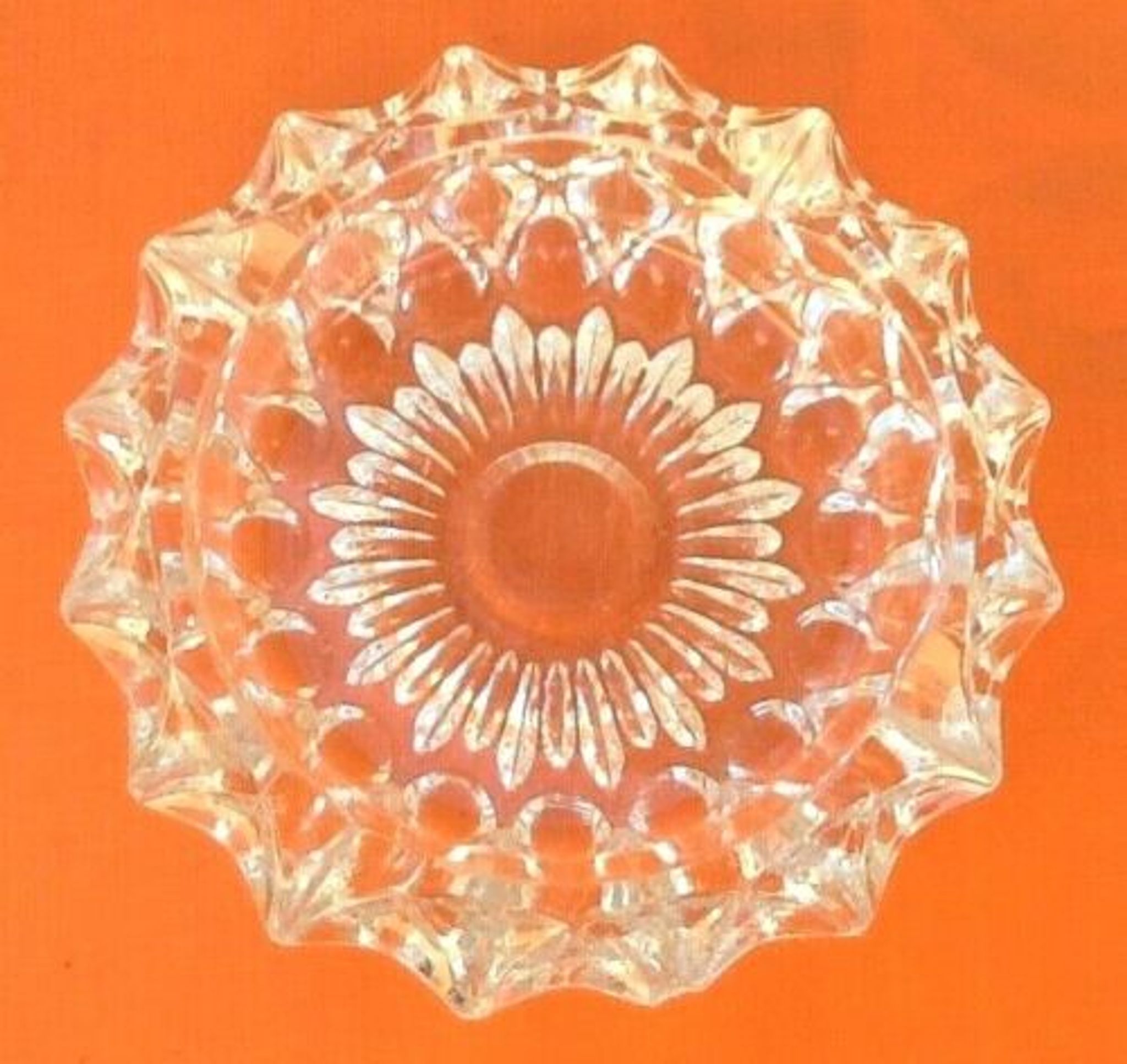 Cendrier verre transparent et ciselé années 1970