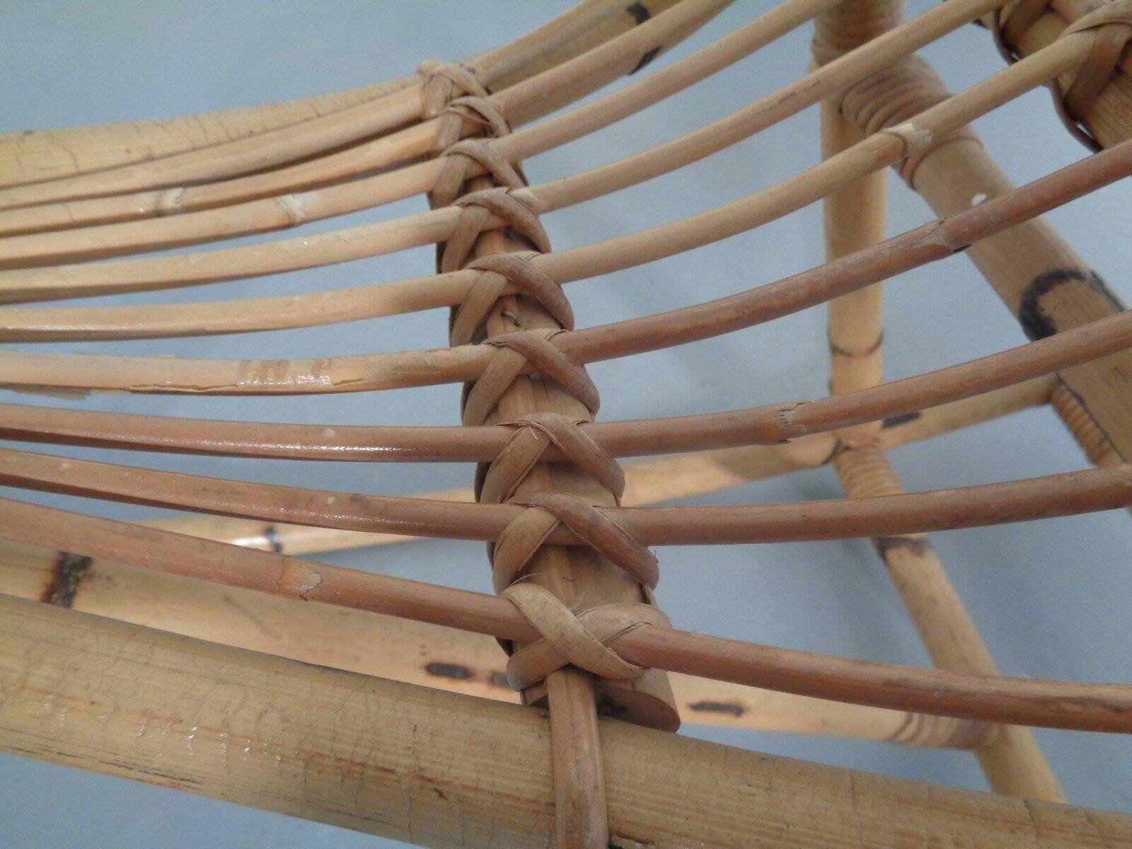 Large Bamboo Rocking Horse by Dirk van Sliedregt for Rohé Noordwolde, 1950s