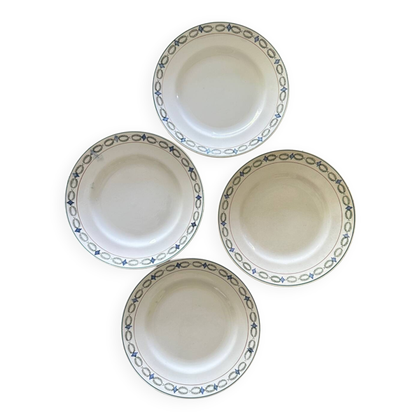 4 assiettes plates terre de fer