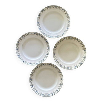 4 assiettes plates terre de fer