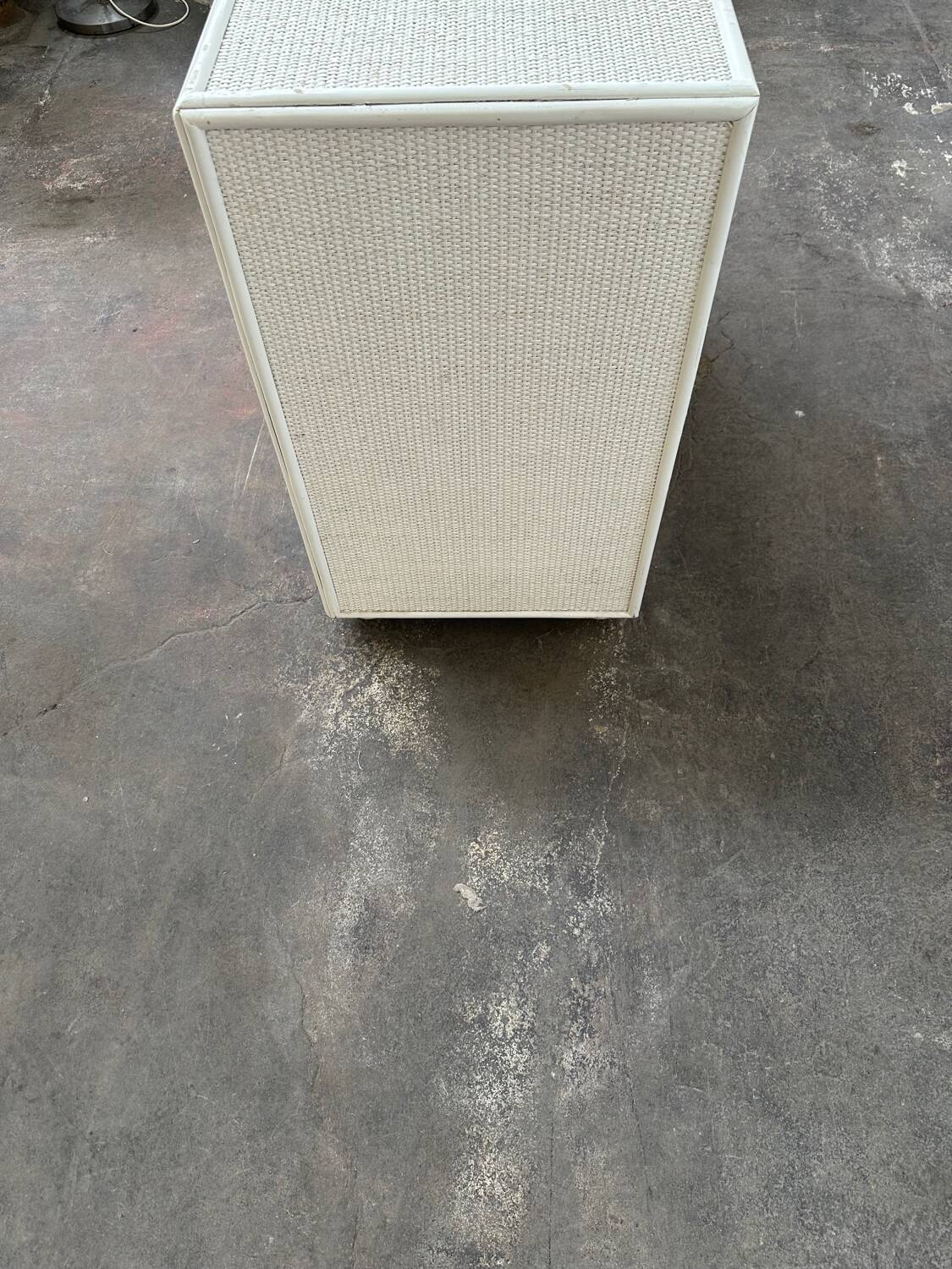 White rattan chest of drawers