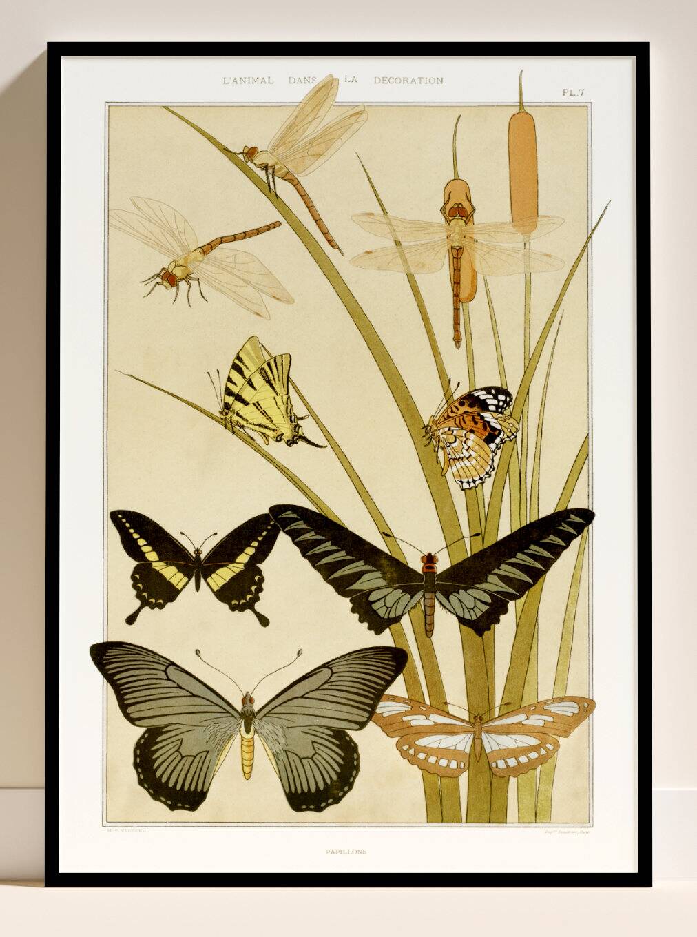 Poster “Butterflies”, after an Art Nouveau lithograph from 1897