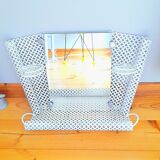 Perforated sheet metal bathroom shelf