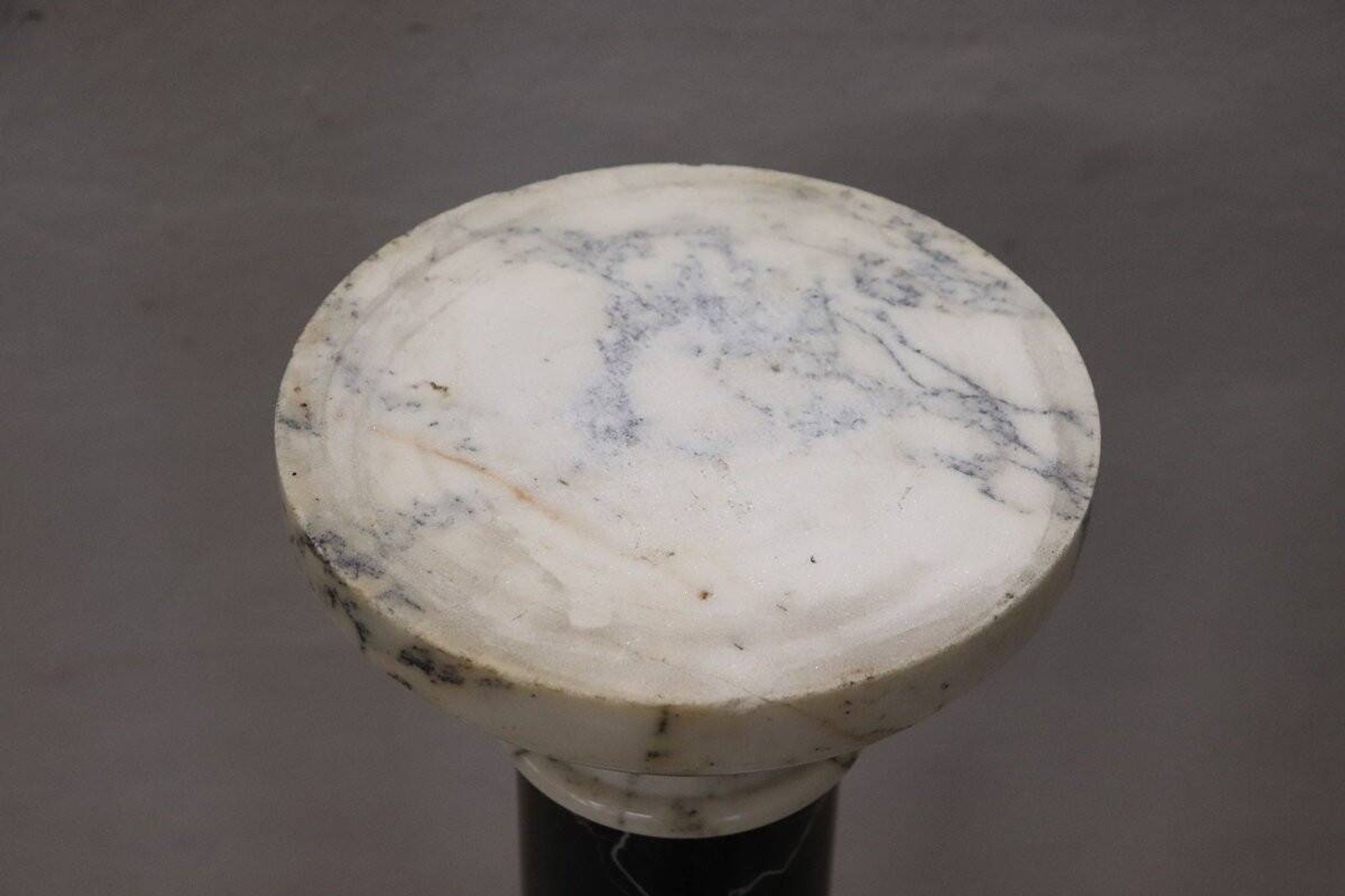 Antique black and white marble column, Italy, late 19th century