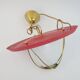 Suspension in perforated red lacquered metal, brass and opaline in the style of Mathieu Matégot