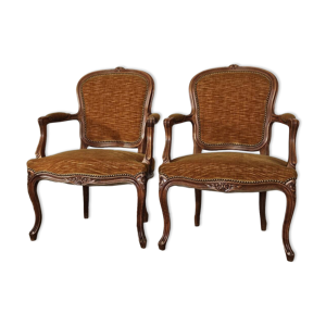 Paire de fauteuils cabriolets - style louis