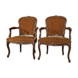 Paire de fauteuils cabriolets de style Louis XV