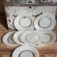 Eight Duralex dessert plates in 60s painted glass