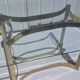 Vintage dining table golden brass chrome glass