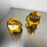 Paire d'appliques Carlo Nason pour Mazzega Murano, verre soufflé de Murano orange I