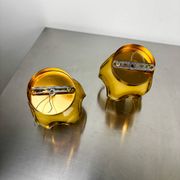 Pair of Carlo Nason wall lights for Mazzega Murano, blown Murano glass orange I