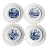 Delft opaque porcelain dessert plates