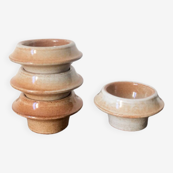 Set of 4 stoneware egg cups