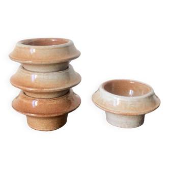 Set of 4 stoneware egg cups
