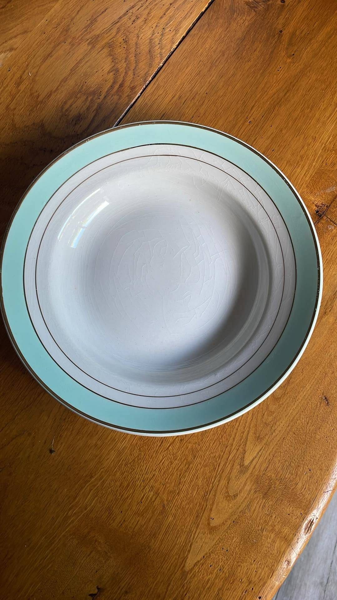 set of 20 KG Luneville soup plates, Epinay model