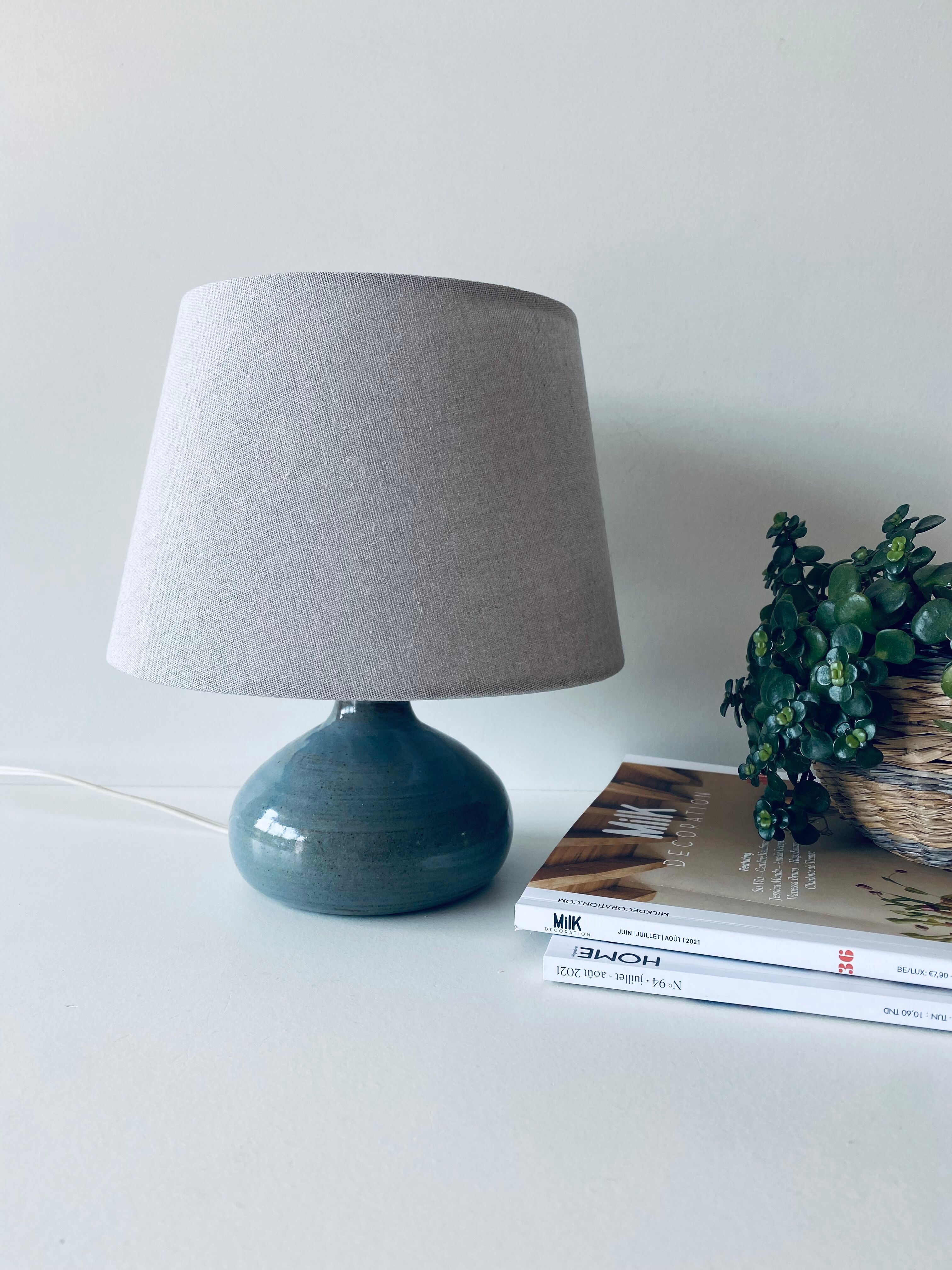 Lamp in enamelled sandstone