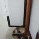 Modernist art deco chandelier/pendant lamp in glass and metal