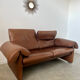 Vintage sofa 2 places leather camel design de sede ds-1023