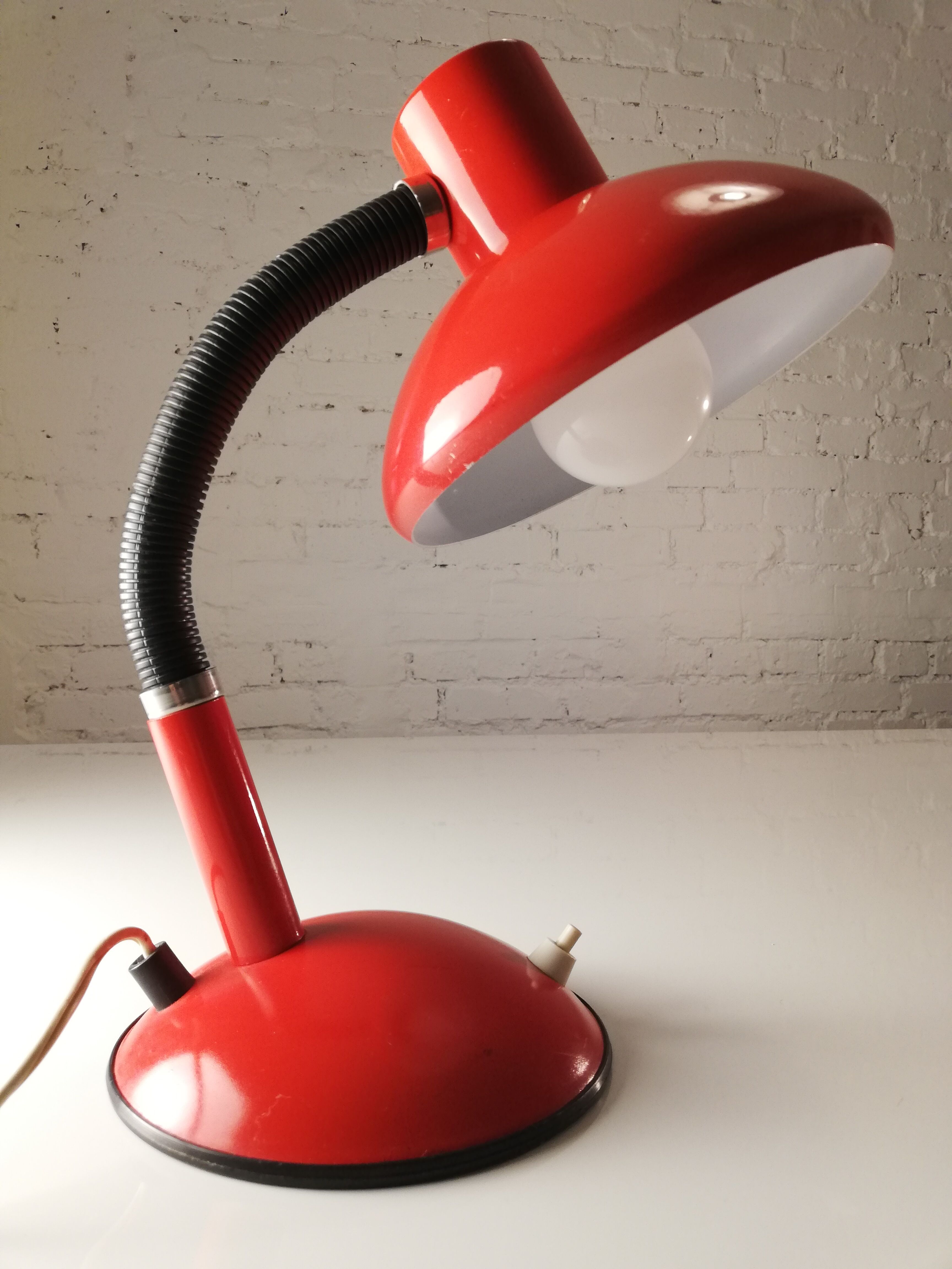 Red desk lamp
