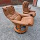 Pair of Ekornes Stressless leather armchairs, 1980s
