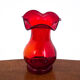 Red Silesia Rustica vase, designed by L. Fiedorowicz, HSG Ząbkowice, 1960s