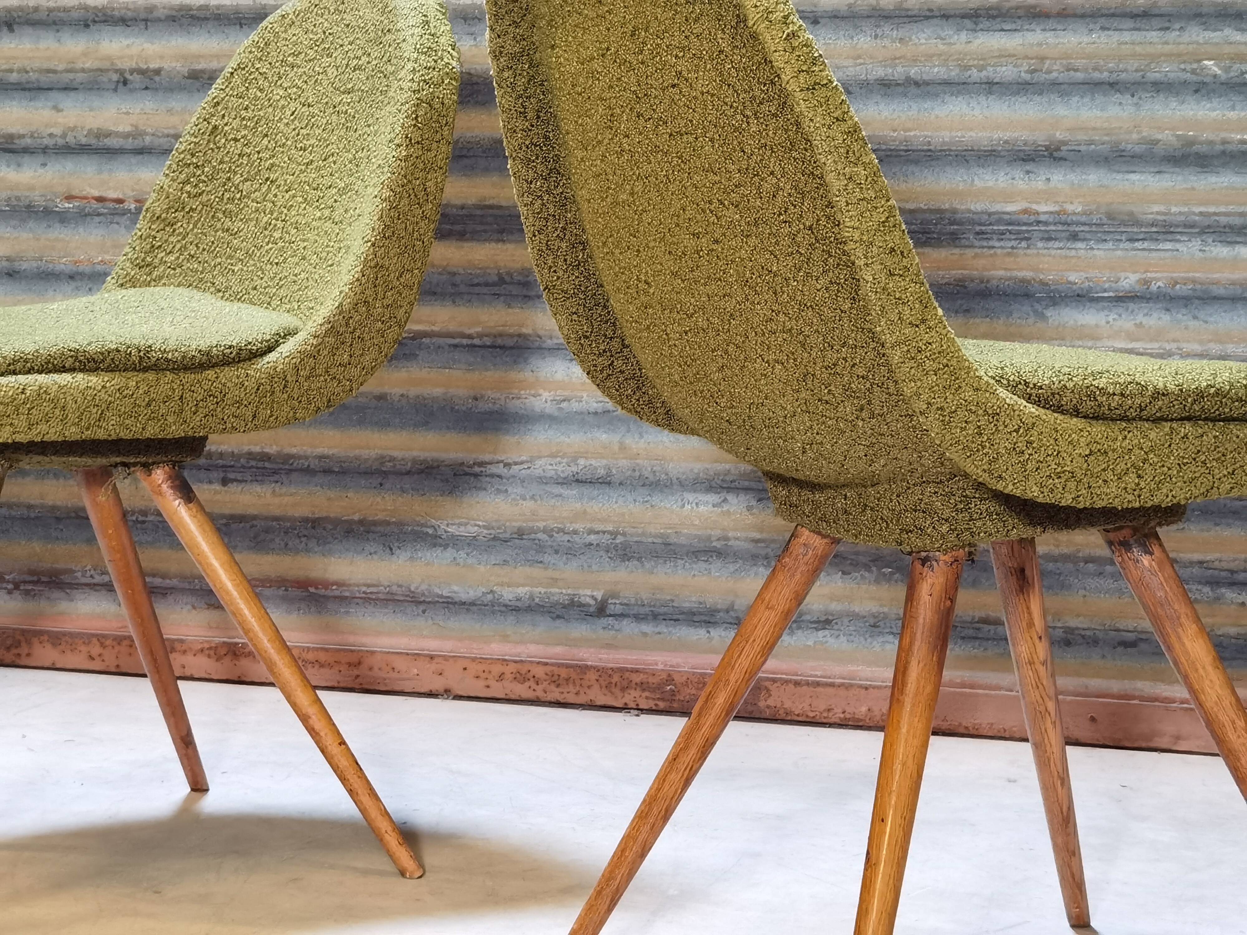 Suite of 4 chairs by Miroslav Navratil Wood resin and fabric Year 60